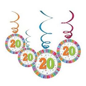 Függő dekoráció, 6db, Radiant, 20-as számmal, 20239