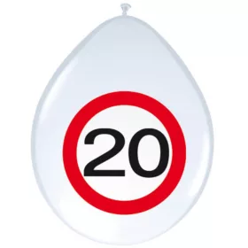   Szám, Számos lufi 11" 28cm 8db 20-as számmal, sebességkorlátozó