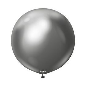 Óriás latex léggömb 24" 60cm chrome, króm, szürke