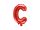 Betű lufi 14" 35cm piros fólia betű, C betű, levegővel tölthető