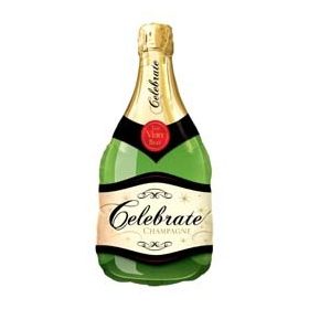 Óriás lufi 39" 99cm, pezsgő, 16122