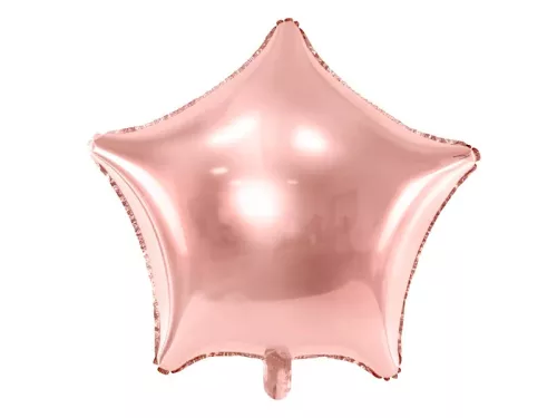 Egyszínű csillag lufi 19" 48cm Rosegold csillag 