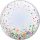 Deco Bubble lufi 24" 61cm krisztálytiszta, átlátszó, színes konfetti mintával, Héliummal töltve, 57791