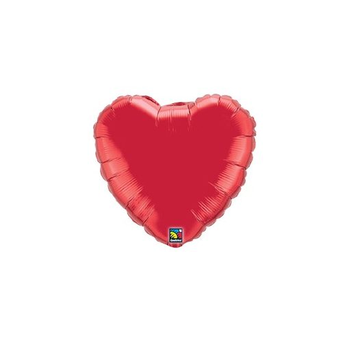 Óriás fólia lufi 36" 91cm piros szív, 12657, héliummal töltve