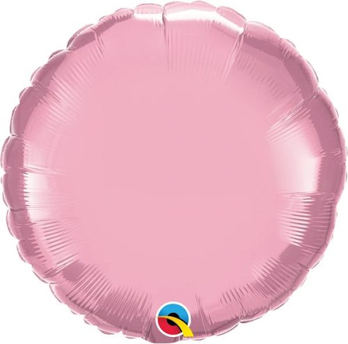 Egyszínű kerek fólia lufi 18" 45cm Pearl pink, Gyöngyház rózsaszín, 