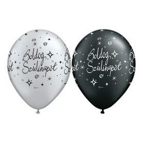   Szülinapi latex lufi 11" 28cm 6db Boldog szülinapot!, q48592rp