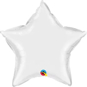Egyszínű csillag lufi 20" 50cm Fehér csillag 