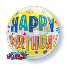 Szülinapi Bubbles lufi 22" 56cm   Happy Birthday
