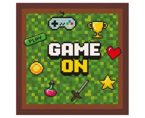 Szalvéta 33x33cm 20db, Game On