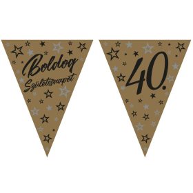Zászlófüzér 40-es számmal, 3,2m, arany