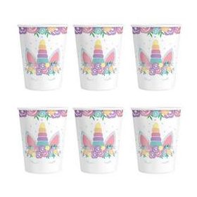 Parpírpohár 2,2dl 6db, Unikornis, Unicorn, egyszarvú