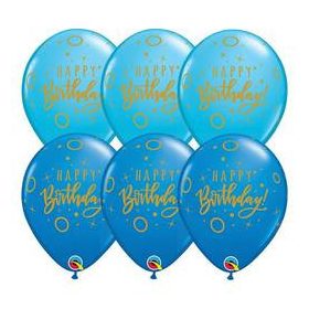   Szülinapi latex lufi 11" 28cm, 6db/csom, Happy Birthday, q29300rp
