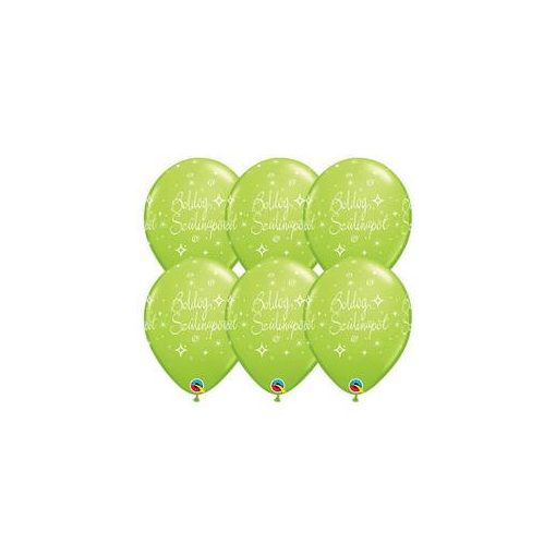 Szülinapi latex lufi 11" 28cm 6db Boldog születésnapot! zöld, q72463rp