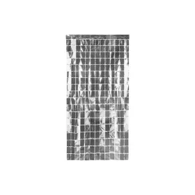   Ajtódekoráció, függöny, háttér, 100x200cm, Ezüst négyzetek