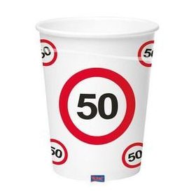   Papírpohár sebességkorlátozó 50-es számmal, 250ml 6db, 20789