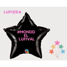   Egyedi fólia lufi csillag, felirattal, 18" (45cm), Héliummal töltve