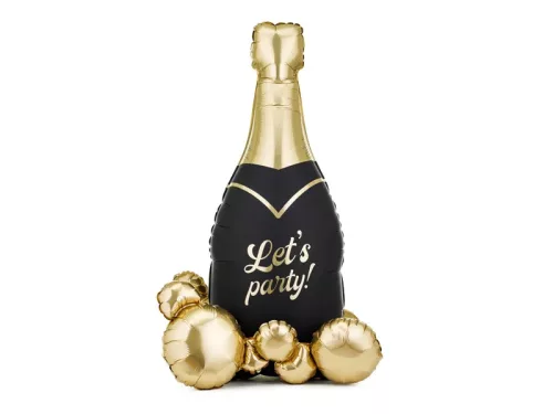 Óriás fólia lufi dekoráció, talpas, 45" 114cm pezsgő, Let's party, csak levegővel tölthető