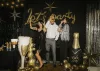 Óriás fólia lufi dekoráció, talpas, 45" 114cm pezsgő, Let's party, csak levegővel tölthető