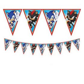 Zászlófüzér Happy Birthday 230cm, Sonic