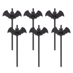 Halloween denevér szívószál 12db