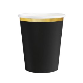 Papírpohár 2,2 dl 6db Fekete, Arany széllel