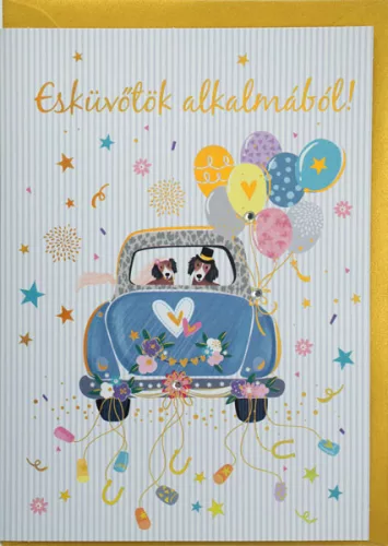 Cardex képeslap esküvőre, Esküvőtök alkalmából, borítékkal