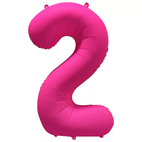 Számos lufi 34" 86cm óriás neon Rózsaszín szám, számjegy 2-es, 