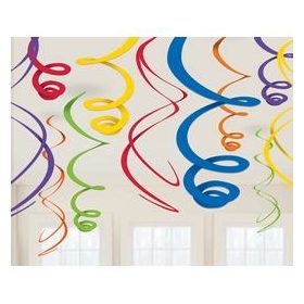   Spirális függő dekoráció színes, rainbow 55cm 12db a67056-90-55