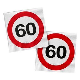   Szalvéta sebességkorlátozó számos 33x33cm 20db 60-as számmal, 28376