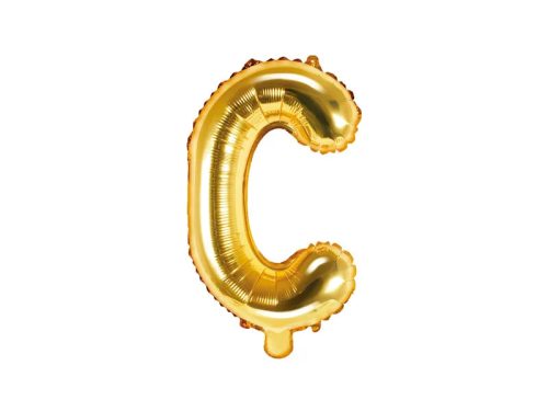 Betű lufi 14" 35cm arany fólia betű, C betű, levegővel tölthető