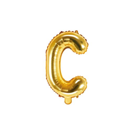 Betű lufi 16" 40cm arany fólia betű, C betű, levegővel tölthető