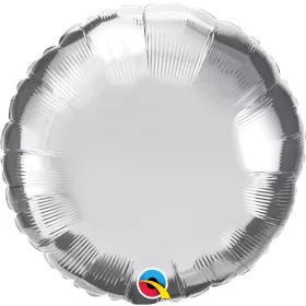 Egyszínű kerek lufi 18" 45cm Silver, Ezüst, 