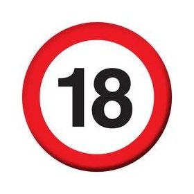   Kitűző számos, Sebességkorlátozó számmal, 18-as, 30397