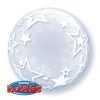 Deco Bubble lufi 24" 61cm krisztálytiszta, átlátszó, csillag mintával
