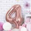 Számos lufi 34" 86cm óriás Rosegold szám, számjegy 4-es