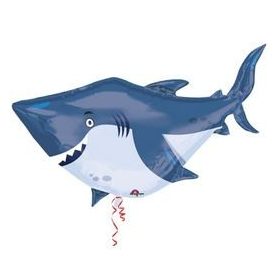 Óriás fólia lufi 40"  101cm cápa, shar, 3377401, héliummal töltve