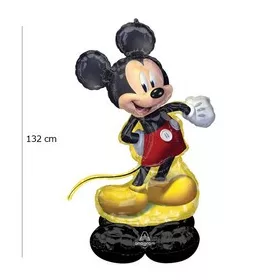   Óriás fólia lufi dekoráció, Airloonz, 53" 134cm Mickey, csak levegővel tölthető