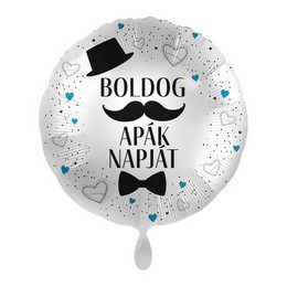 Apák napi fólia lufi 17" 43cm Boldog Apák napját, mpr-81080