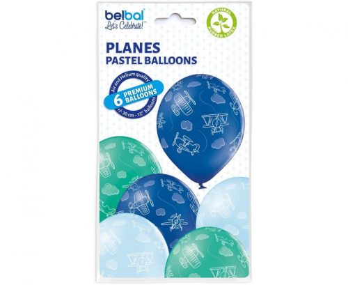 Mintás latex lufi 11" 28cm 6db Repülő