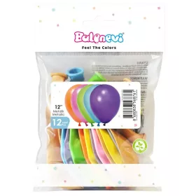 BALONEVI lufi, 12" 30cm, 12db/cs, Metallic Assorted