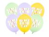 Szülinapi latex lufi 11" 28cm 6db Happy Birthday, Mix