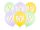 Szülinapi latex lufi 11" 28cm 6db Happy Birthday, Mix