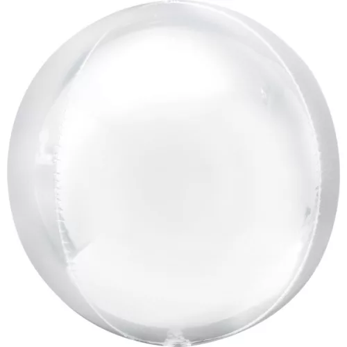 Egyszínű gömb lufi 16" 40cm Fehér Orbz,