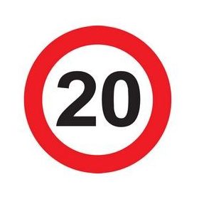   Tábla sebességkorlátozó számmal 40cm 20-as számmal, 32797