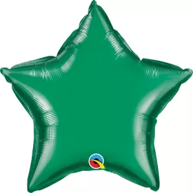 Egyszínű csillag lufi 20" 50cm zöld csillag 