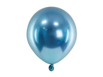 Latex lufi 5" (13cm-es) chrome, Glossy színek -  50db/csomag, kék