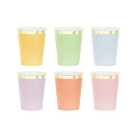 Papírpohár 2,6 dl 6db pasztell mix, szegéllyel