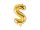 Betű lufi 14" 35cm arany fólia betű, S betű, levegővel tölthető
