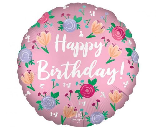 Szülinapi fólia lufi 17" 43cm Happy Birthday