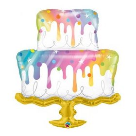   Szülinapi lufi 39" 99cm óriás Happy Birthday, torta, 10506